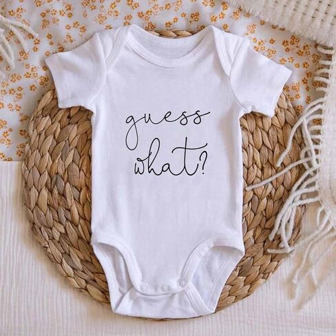 Guess What Baby Bodysuit Baby Announcement Surprise Pregnancy Announcement Bodysuit in Saudi Arabia