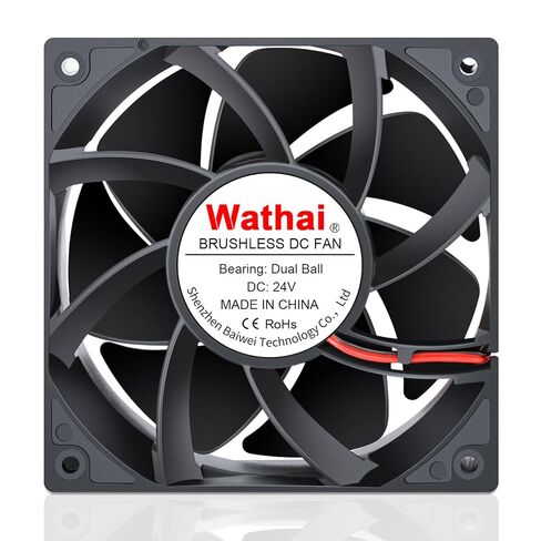 Wathai 1238 48V DC Brushless Cooling Fan 2Pin 120mm x 38mm Industrial Fan Dual Ball High Performance for DIY Cooling Project, Electronic Box, Welding Machine, Laser Machine, Server Cabinet in Saudi Arabia