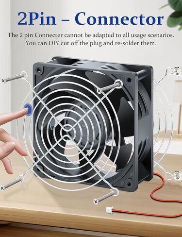 Wathai 1238 48V DC Brushless Cooling Fan 2Pin 120mm x 38mm Industrial Fan Dual Ball High Performance for DIY Cooling Project, Electronic Box, Welding Machine, Laser Machine, Server Cabinet in Saudi Arabia