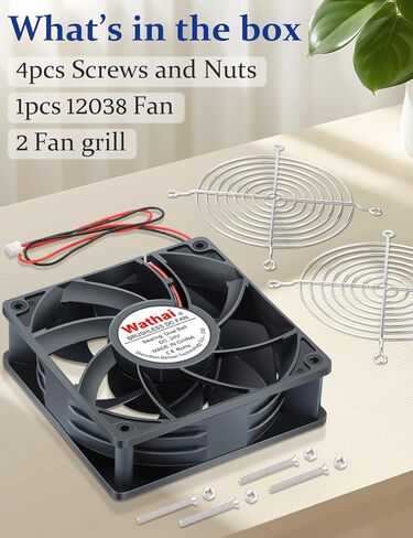 Wathai 1238 48V DC Brushless Cooling Fan 2Pin 120mm x 38mm Industrial Fan Dual Ball High Performance for DIY Cooling Project, Electronic Box, Welding Machine, Laser Machine, Server Cabinet in Saudi Arabia