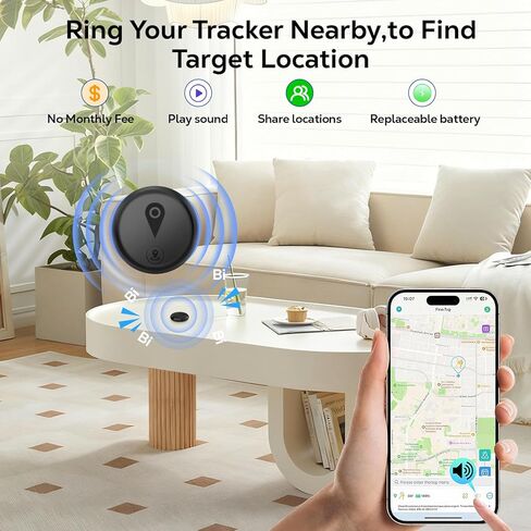 جهاز تعقب GPS صغير للمركبات، أجهزة تتبع للسيارات، جهاز تعقب GPS محمول مخفي للسيارات، مضاد لرش السوائل متاح لنظام iOS Find My (iOS فقط)، لا يتطلب اشتراك رسوم شهرية ولا يتطلب بطاقة SIM - أسود in Kuwait