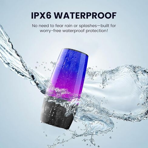 Portable Bluetooth Speaker, 40W 360° Stereo, Bluetooth 5.3 (100ft), IPX6 Waterproof, 9 Color LED, 12H Playtime (5600mAh) - Home/Outdoor/Party/Beach, Ideal Birthday (Colorful) in Saudi Arabia