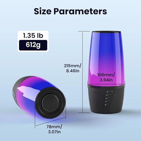 Portable Bluetooth Speaker, 40W 360° Stereo, Bluetooth 5.3 (100ft), IPX6 Waterproof, 9 Color LED, 12H Playtime (5600mAh) - Home/Outdoor/Party/Beach, Ideal Birthday (Colorful) in Saudi Arabia