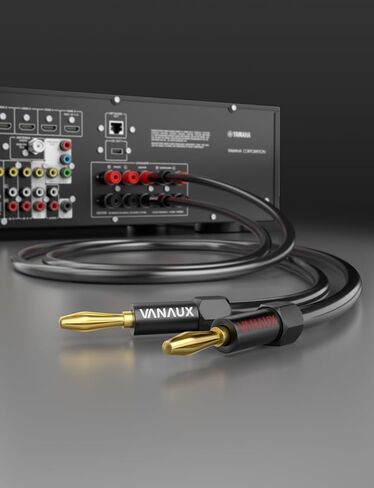 VANAUX Banana Plugs (Closed Dual Screw) - Gold Plated Speaker Plugs Connector for Speaker Wire, Amplifier, Receiver, Banana Wall Plate-Black (2 Pairs/4 Pieces) in Saudi Arabia