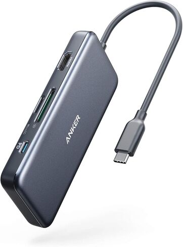 انكر موزع USB C، محول USB C 8 في 1 من باور اكسباند مع HDMI مزدوج 4K وتوصيل طاقة 100 واط وايثرنت 1 جيجابت في الثانية ومنفذي بيانات USB 3.0 وقارئ بطاقات SD وmicroSD لماك بوك برو واكس بي اس والمزيد in Kuwait
