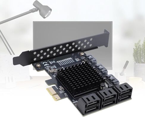 VBESTLIFE 9 Port Serial ATA3.0 Expansion Card - PCIE 1X to SATA3.0 Adapter Card with 6Gbps Speed and PCIE3.0 GEN3 Interface in Saudi Arabia