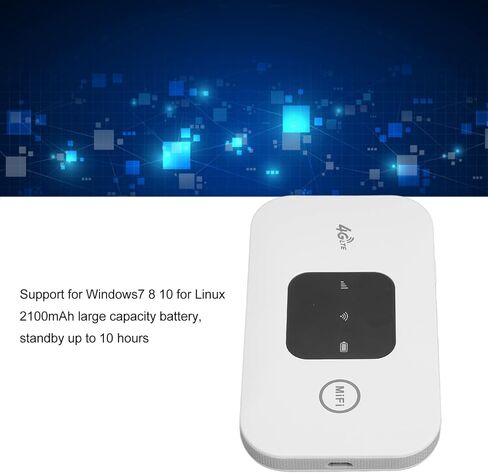 Portable WiFi Hotspot, Mobile Hotspot WiFi, 4G Portable Hotspot, White Small 4G Mobile WiFi Router for Phone Laptop Desktop Tablet with Fast Speed in Saudi Arabia
