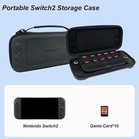 حافظة Fuimllar Switch 2 لجهاز Nintendo Switch 2، حافظة EVA لجهاز Switch 2، Nintendo Switch 2 (إصدار 2025) حقيبة تخزين (رمادي بركاني) in Kuwait