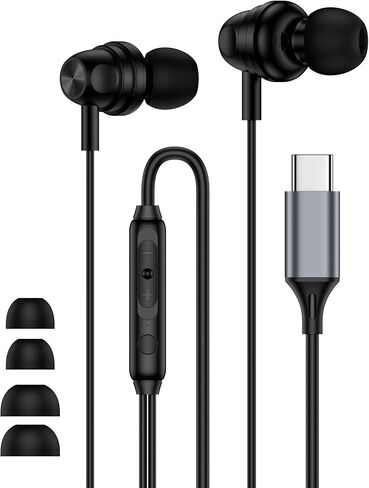 USB C Wired Ear Buds Earbuds for iPhone 17 16 15 Pro Max Air 16e Plus,in-Ear Earphones,USBC Headphones Wired Type C Earbuds Earphones for Samsung Galaxy S25 S24 A16 A17,Google Pixel, OnePlus, iPad in Kuwait
