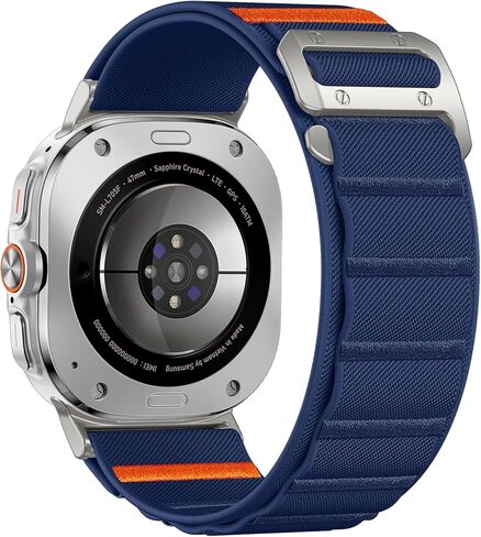 حزام من النايلون المتين متوافق مع ساعات Galaxy Watch Ultra Bands 47 مم 2025/2024 للرجال، حزام حلقة رياضي عريض ناعم قابل للتمدد مع خطاف G متوافق مع حزام ساعة Samsung Ultra، إبزيم أسود - أسود in Saudi Arabia