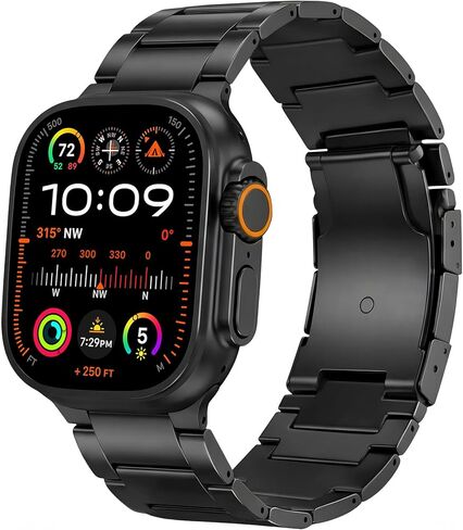 Titanium Watch Band for Apple Watch Ultra 3, Ultra 2, Ultra 1 (49mm) - Durable Lightweight Waterproof & Scratch Resistant Metal Watch Band Strap with Adjustable Secure Clasp in Saudi Arabia