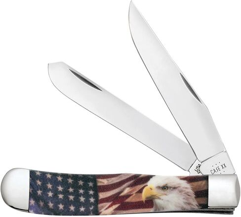 Case XX Pocket Knife PATRIOTIC COLOR INFUSION SYNTHETIC TRAPPER Item #10647-4254 SS - Length Closed: 4 1/8Inches in Saudi Arabia