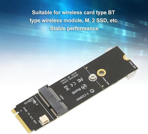 بطاقة Yunir M.2 AE إلى M.2 M Key SSD Riser، محول ثابت لبطاقة الشبكة وSSD in Kuwait