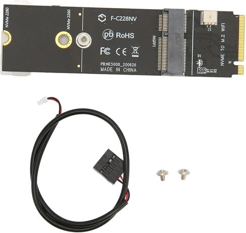 بطاقة Yunir M.2 AE إلى M.2 M Key SSD Riser، محول ثابت لبطاقة الشبكة وSSD in Kuwait