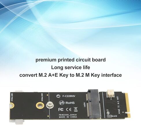 بطاقة Yunir M.2 AE إلى M.2 M Key SSD Riser، محول ثابت لبطاقة الشبكة وSSD in Kuwait