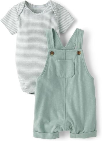 The Children's Place baby-boys And Newborn Short Sleeve Bodysuit and Overalls 2 Piece Playwear Set in Kuwait