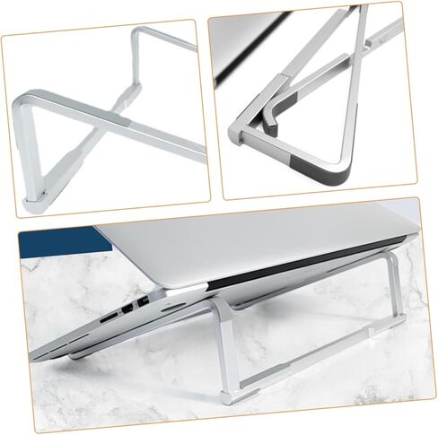 Gatuida Desk Mount Laptop Stand Folding Metal Laptop Holder with Non Slip Pads Ergonomic Riser for Comfortable Viewing and Cooling Portable Silver for Office Home in Saudi Arabia