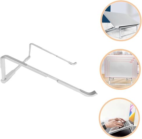 Gatuida Desk Mount Laptop Stand Folding Metal Laptop Holder with Non Slip Pads Ergonomic Riser for Comfortable Viewing and Cooling Portable Silver for Office Home in Saudi Arabia