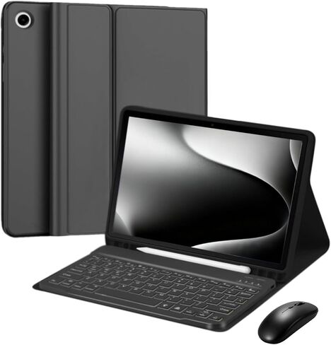 Case with Keyboard and Mouse for Samsung Galaxy Tab A9+/A9 Plus 5G 11 Inch 2023 (SM-X210 X216 X218),Detachable Magnetic Wireless Keyboard, Slim Cover with S Pen Holder, Auto Sleep/Wake (Black) in Saudi Arabia