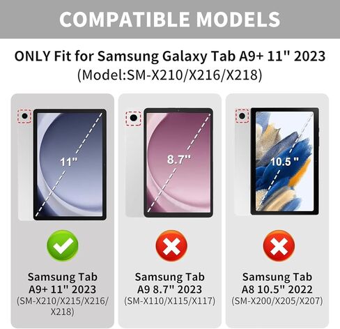 Case with Keyboard and Mouse for Samsung Galaxy Tab A9+/A9 Plus 5G 11 Inch 2023 (SM-X210 X216 X218),Detachable Magnetic Wireless Keyboard, Slim Cover with S Pen Holder, Auto Sleep/Wake (Black) in Saudi Arabia