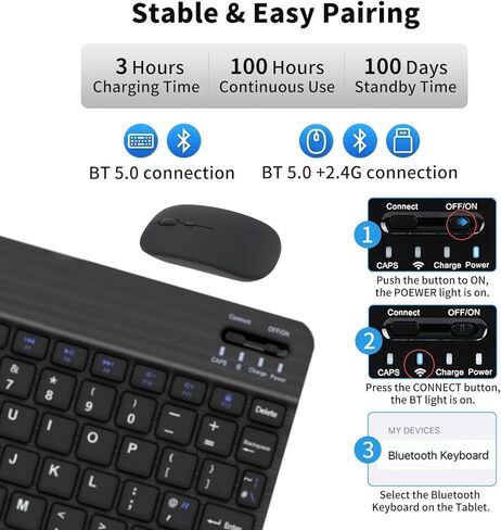 Case with Keyboard and Mouse for Samsung Galaxy Tab A9+/A9 Plus 5G 11 Inch 2023 (SM-X210 X216 X218),Detachable Magnetic Wireless Keyboard, Slim Cover with S Pen Holder, Auto Sleep/Wake (Black) in Saudi Arabia