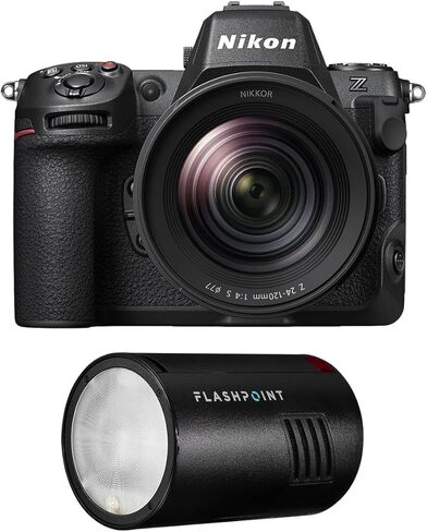 Nikon Z8 Mirrorless Camera with NIKKOR Z 24-120mm f/4 S Lens, Bundle with Flashpoint XPLOR 100 Pro TTL R2 Battery-Powered Monolight (Godox AD100 Pro) in Saudi Arabia