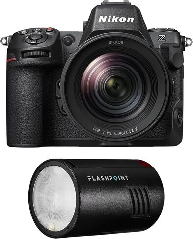 Nikon Z8 Mirrorless Camera with NIKKOR Z 24-120mm f/4 S Lens, Bundle with Flashpoint XPLOR 100 Pro TTL R2 Battery-Powered Monolight (Godox AD100 Pro) in Saudi Arabia