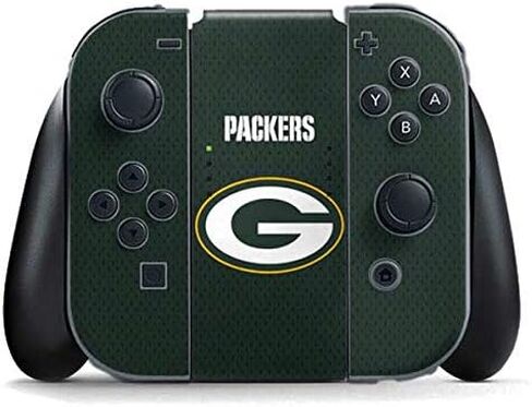 ملصق Skinit المخصص للألعاب متوافق مع وحدة تحكم Nintendo Switch Joy Con - تصميم جيرسي لفريق Green Bay Packers المرخص رسميًا من NFL in Kuwait