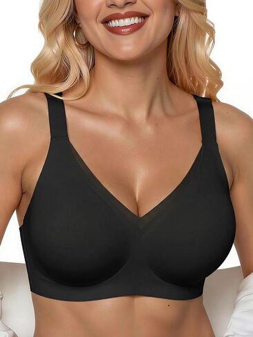 Posefree Womens Wireless Bras داعمة صدرية Tshirt No Itndwire Seamless Push Up V Mesh Mesh Bralette كل يوم حمالات الصدر in Saudi Arabia
