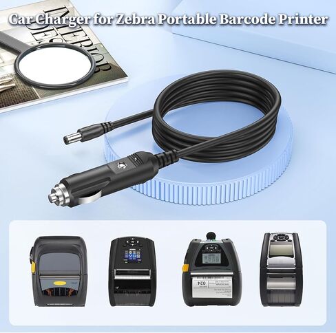 Charger for Zebra ZQ521 ZQ520 ZQ511 ZQ510 ZQ500 ZQ52 Mobile Printer QN4 QN2 QN3 QH2 QLn220 QLn320 QLn420 Series Direct Thermal Mobile Printer FSP048 FSP025 Car Cable Power Adapter 12V in Saudi Arabia