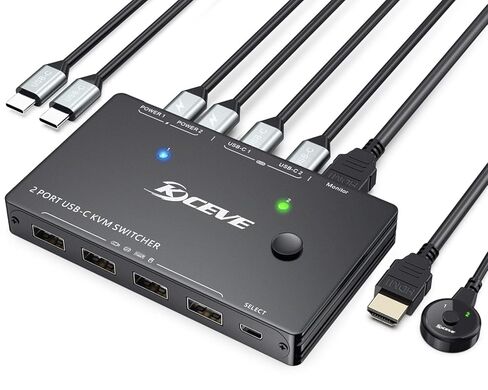 USB 3.2 Switch 2 Computers Share 1 USBC & 3 USBA Devices 10Gbps,ANGEET USB Switch Selector for PC Laptop Keyboard Mouse Portable SSD,with 2 USBC Data Cables and Wired Remote in Saudi Arabia