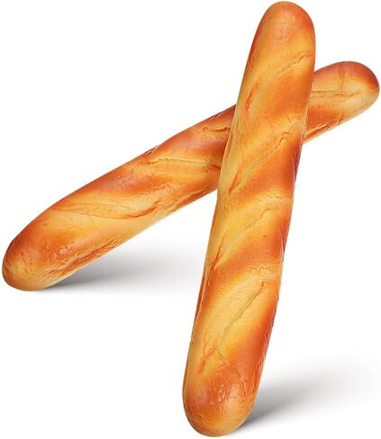 Garneck 2pcs Realistic Fake Bread Loaves Artificial French Bread Set - Faux Food Decor for Kitchen Display, Photography Prop, Party Food Staging in Saudi Arabia