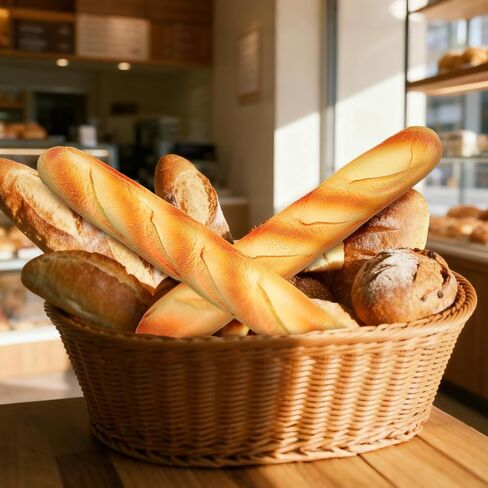 Garneck 2pcs Realistic Fake Bread Loaves Artificial French Bread Set - Faux Food Decor for Kitchen Display, Photography Prop, Party Food Staging in Saudi Arabia