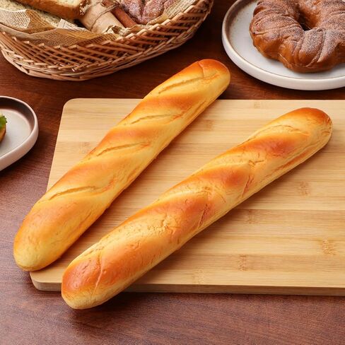 Garneck 2pcs Realistic Fake Bread Loaves Artificial French Bread Set - Faux Food Decor for Kitchen Display, Photography Prop, Party Food Staging in Saudi Arabia