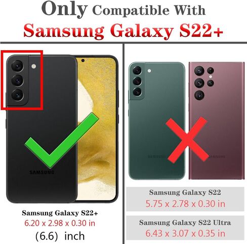 for Galaxy S22 Plus case with Screen Protection: Heavy Duty Protective Shockproof and Scratch Proof Cell Phone case for Samsung Galaxy S22 Plus-Black in Saudi Arabia