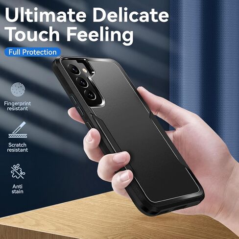 for Galaxy S22 Plus case with Screen Protection: Heavy Duty Protective Shockproof and Scratch Proof Cell Phone case for Samsung Galaxy S22 Plus-Black in Saudi Arabia