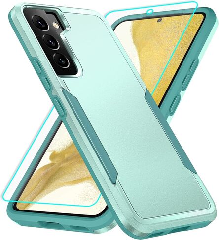 for Galaxy S22 Plus case with Screen Protection: Heavy Duty Protective Shockproof and Scratch Proof Cell Phone case for Samsung Galaxy S22 Plus-Black in Saudi Arabia