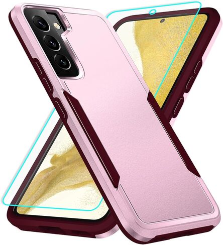for Galaxy S22 Plus case with Screen Protection: Heavy Duty Protective Shockproof and Scratch Proof Cell Phone case for Samsung Galaxy S22 Plus-Black in Saudi Arabia