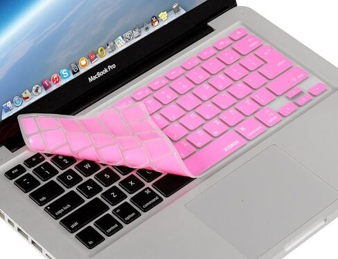 XSKN اللغة العبرية غطاء جلد لوحة المفاتيح السيليكون الوردي لعام 2015 وإصدار Ealier MacBook Air 13 وMacBook Pro 13 15 17 بوصة الإصدار المشترك للولايات المتحدة والاتحاد الأوروبي in Kuwait