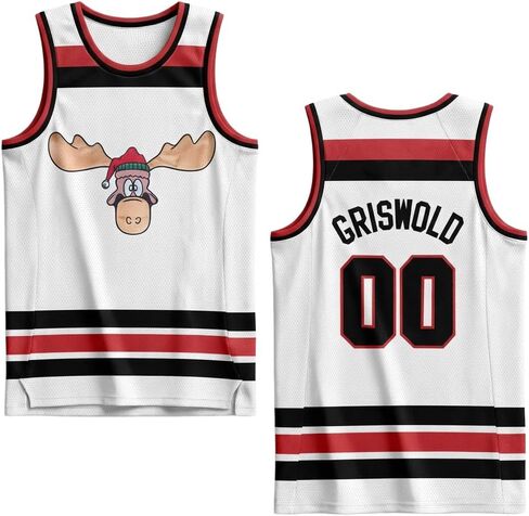 جيرسي Griswold Moose Youth Clark #00 لكرة السلة - حروف وأرقام مخيطة لعطلة X-Mas، ملابس للمشجعين، للأطفال من مقاس S إلى XL in Kuwait