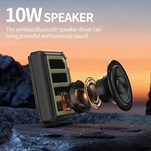 مكبر صوت بلوتوث محمول، مكبر صوت لاسلكي مقاوم للماء IPX5 مع كوب شفط، مشبك خطاف، مكبر صوت لاسلكي صغير للخارج، وقت تشغيل 25 ساعة، الحمام، الحفلات، السفر، الشاطئ، الهواء الطلق in Kuwait