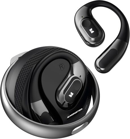 Monster AI Translation Earbuds AC330, 3-in-1 Translator Earbuds Bluetooth 5.4, Wireless Open Ear Headphones with 115 Languages Real-Time Translation, Stylish Rotating Case with Lanyard, Black in Kuwait