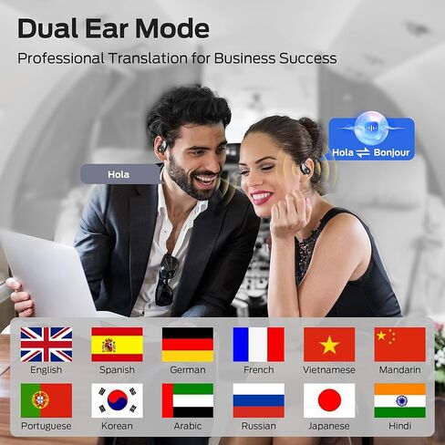 Monster AI Translation Earbuds AC330, 3-in-1 Translator Earbuds Bluetooth 5.4, Wireless Open Ear Headphones with 115 Languages Real-Time Translation, Stylish Rotating Case with Lanyard, Black in Kuwait