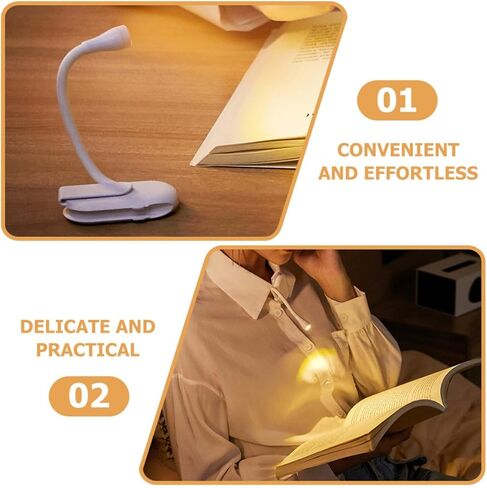 مصباح LED قابل لإعادة الشحن عبر USB من Toyvian، مصباح قراءة صغير للعناية بالعين للطلاب، ضوء ليلي أبيض محمول للاستخدام في النوم بجانب السرير in Kuwait