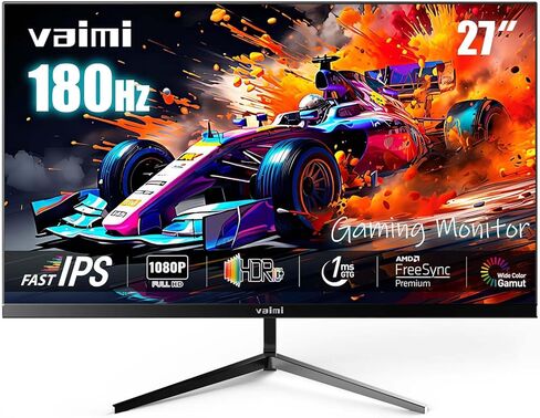 شاشة ألعاب كمبيوتر FHD 1080P مقاس 27 بوصة 180 هرتز 1 مللي ثانية IPS، شاشة ألعاب كمبيوتر 1000:1، 99% sRGB، FPS/RTS، MPRT 1Ms|FreeSync|HDR|ضوء أزرق منخفض|HDMI DP| دعم VESA، كابل HDMI متضمن in Kuwait