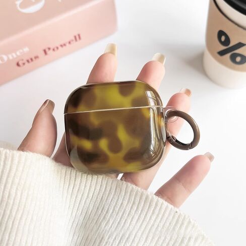Lovmooful متوافق مع AirPods 3rd Case لطيف الجمالية طباعة الفهد مع تصميم بارد السلحفاة الفهد العنبر للنساء الفتيات لينة TPU حالة الغطاء الواقي للصدمات لAirPods 3-أصفر in Kuwait