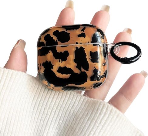 Lovmooful متوافق مع AirPods 3rd Case لطيف الجمالية طباعة الفهد مع تصميم بارد السلحفاة الفهد العنبر للنساء الفتيات لينة TPU حالة الغطاء الواقي للصدمات لAirPods 3-أصفر in Kuwait