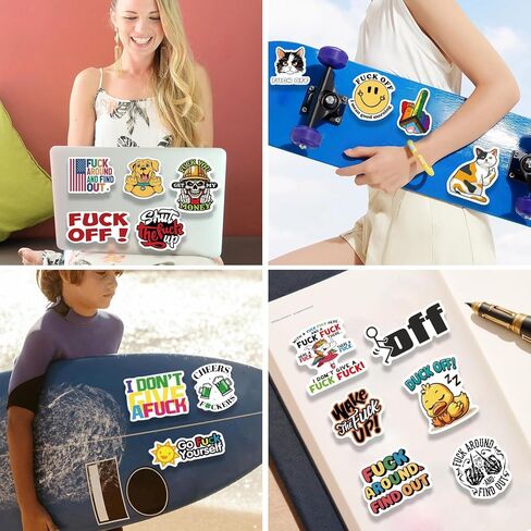 ملصقات F Word 55 قطعة - طباعة رسومية مضحكة رائعة وهجومية، بطة F It الإصبع الأوسط F حولها - سهلة اللصق وقابلة للإزالة لأكواب نافذة سجل القصاصات وزجاجات المياه والكمبيوتر المحمول للمراهقين in Kuwait