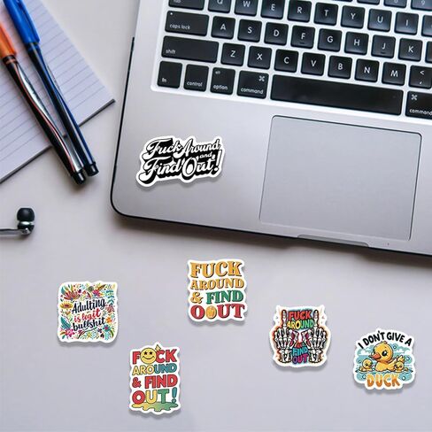 ملصقات F Word 55 قطعة - طباعة رسومية مضحكة رائعة وهجومية، بطة F It الإصبع الأوسط F حولها - سهلة اللصق وقابلة للإزالة لأكواب نافذة سجل القصاصات وزجاجات المياه والكمبيوتر المحمول للمراهقين in Kuwait