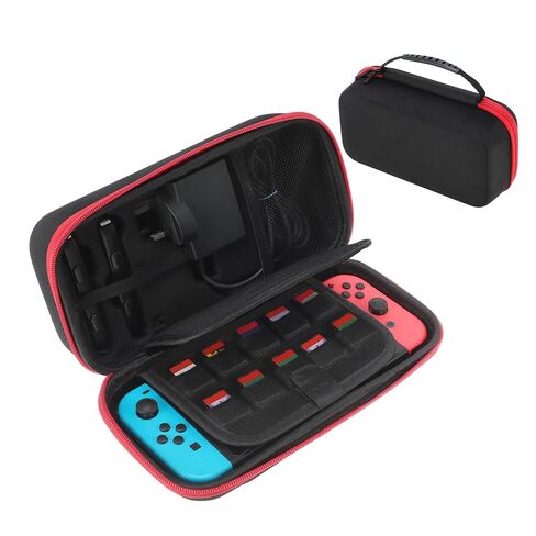 CAPASTEC Case for Switch, Versatile Case with 20 Game Card Slots for Nintendo for Switch Oled, Carrying Case, Travel Case for Switch Console, Black Red in Saudi Arabia
